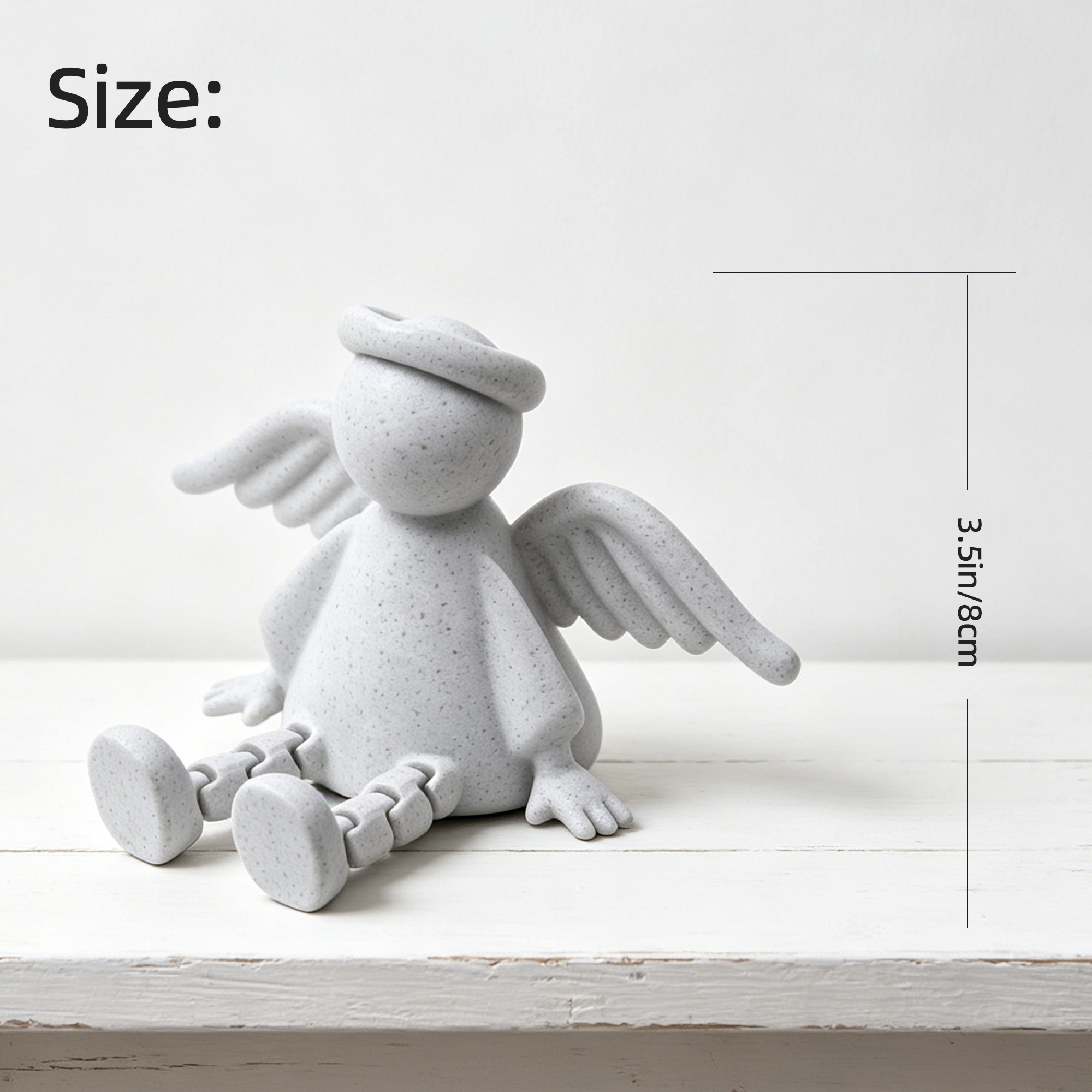 Figurine amère de plateau d'ange imprimée 3D avec jambes articulées
