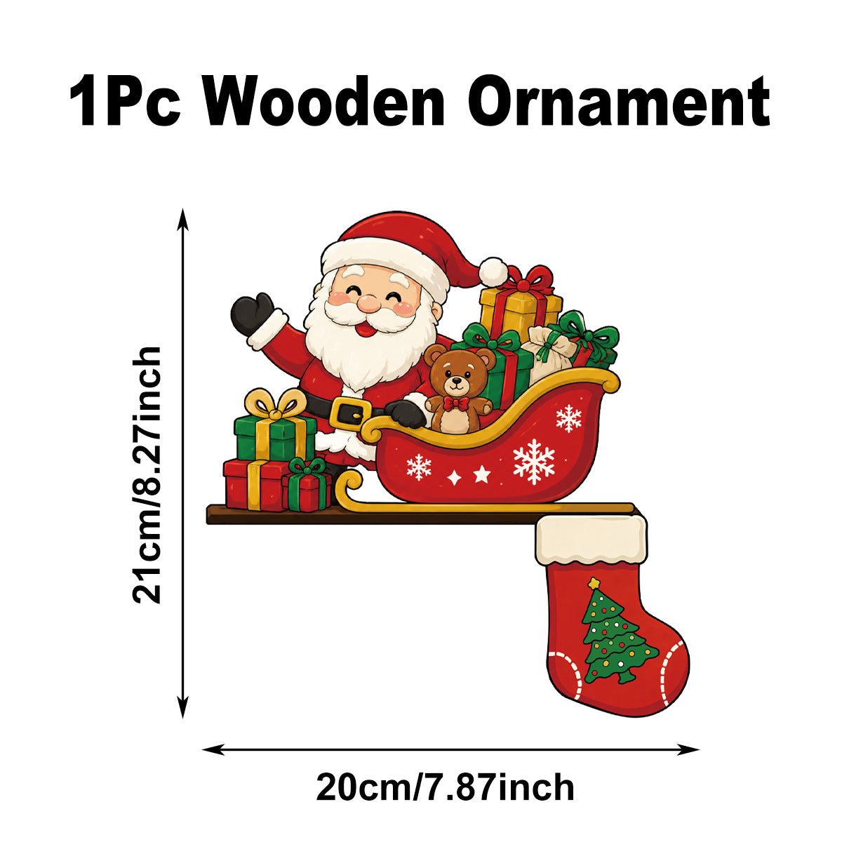 Ornement décoratif cadre de porte en bois de Noël