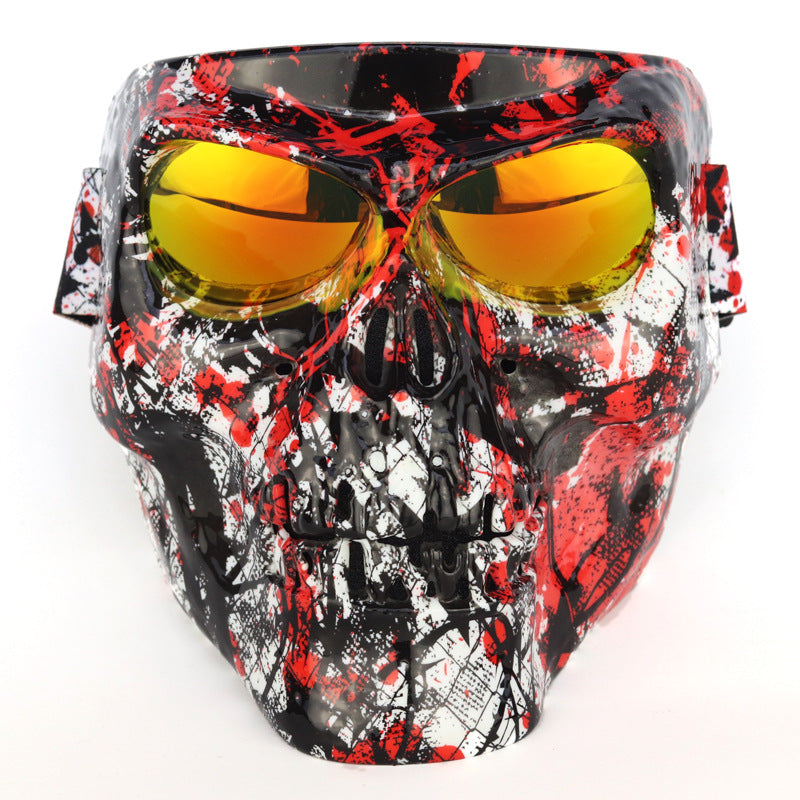 Crâne masque moto rider équipé de lunettes