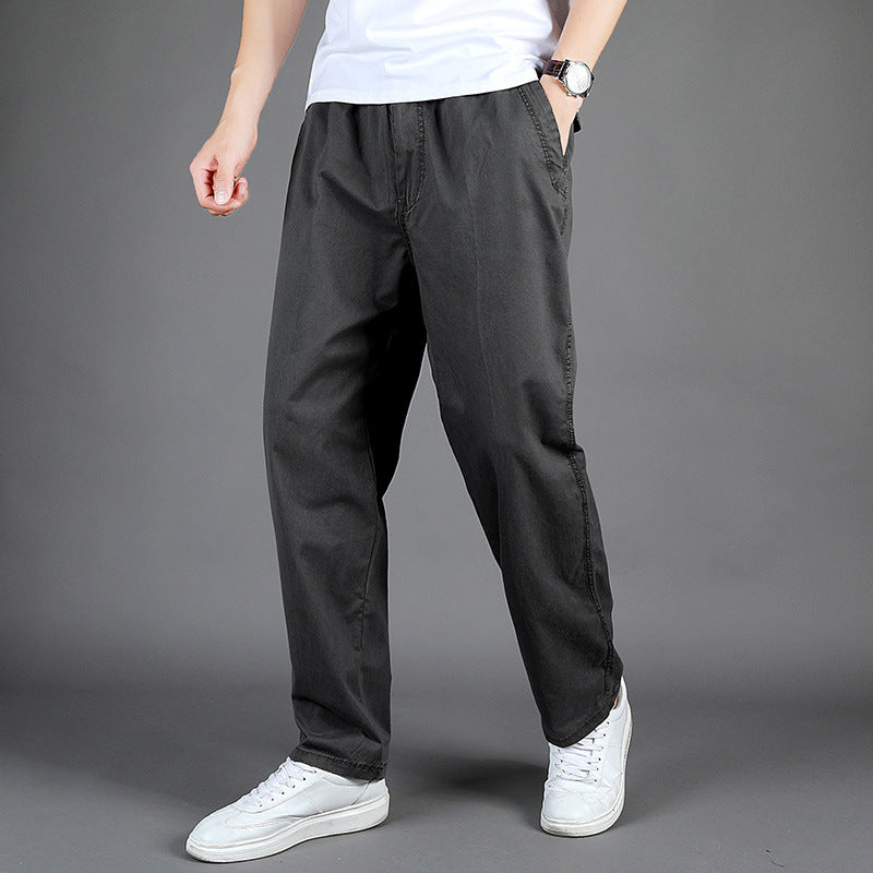 Pure Cotton Men's Casual Pantalons Printemps et Autum Men's Business Casual St