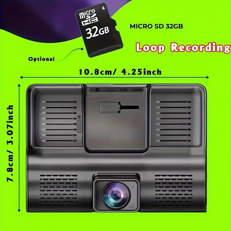 Dashcam à trois disques de 4 pouces