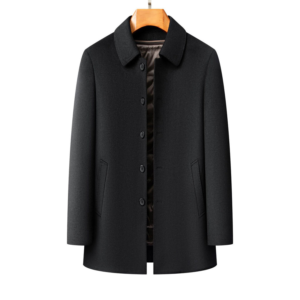 Manteau de laine double face pour hommes d'âge moyen