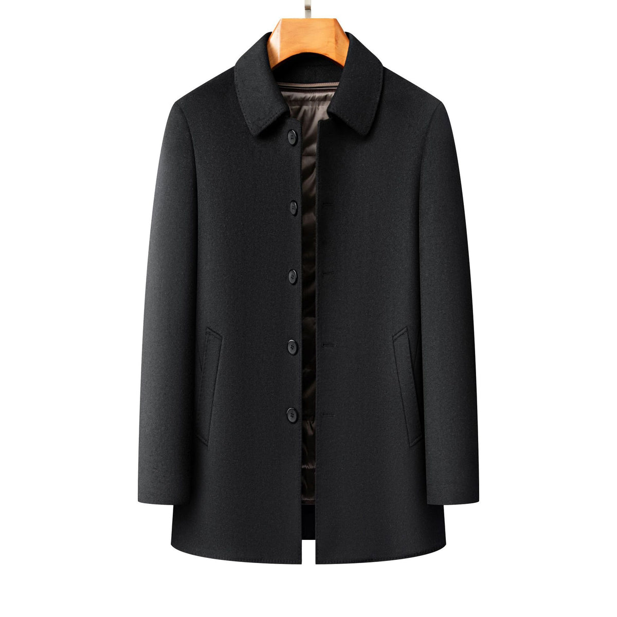 Manteau de laine double face pour hommes d'âge moyen