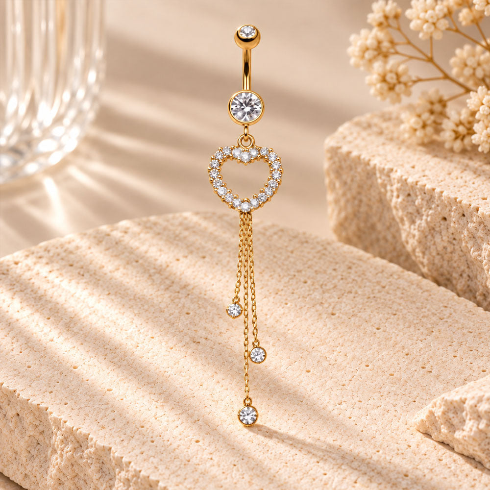 Strass Sexy Tassel Navel Piercing Ring Fashionable