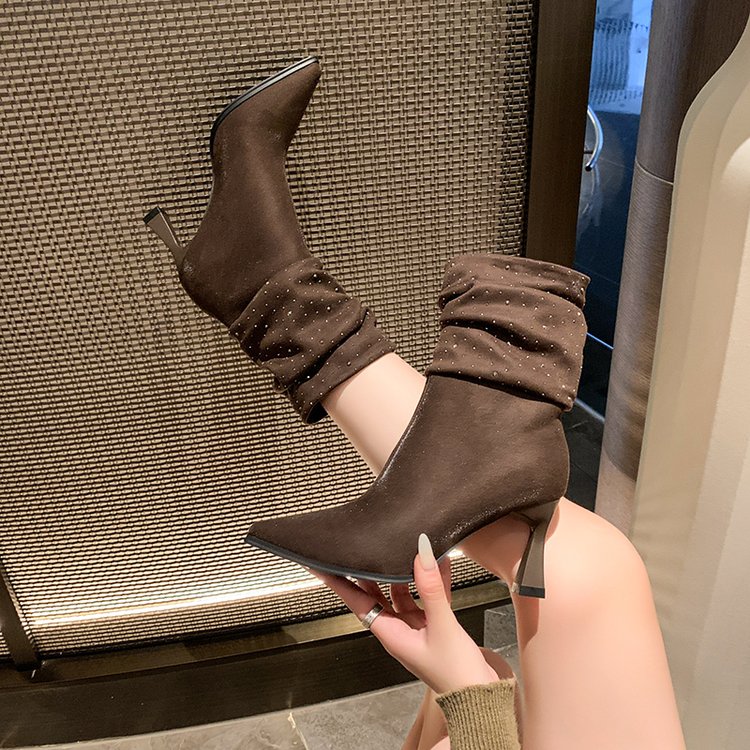 Bottes européennes de strass élégamment américaines