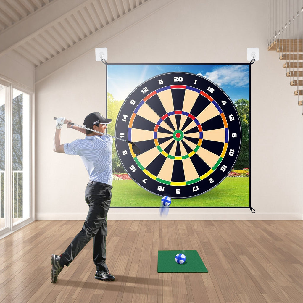 Golf Chipping Dart Jeu Mat Set avec 20 balles collantes au sol Stakes Crochets suspendus portant