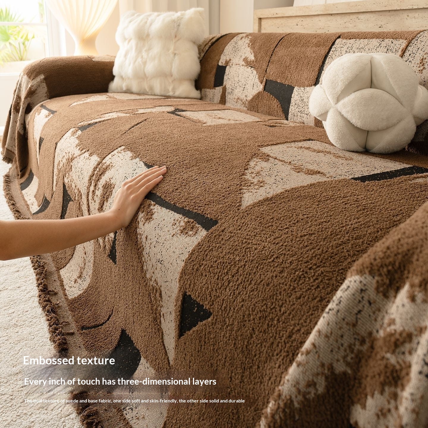 Demi-plush poids lourd Automnehiver Couverture entièrement antidérapante