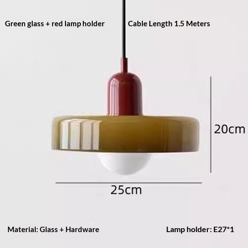Lampe de lit en verre créatif Vintage vert pendentif lumière