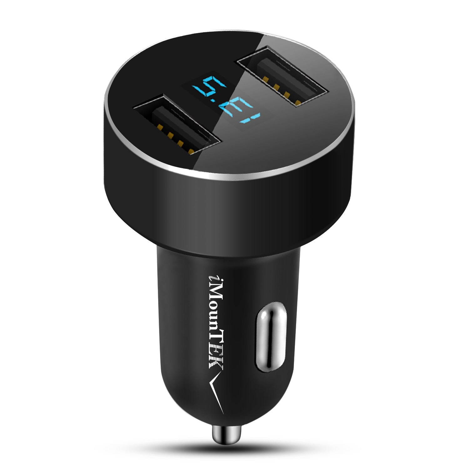 Universal 15W-3.1A Adaptateur de chargeur de voiture USB double alliage d'aluminium Adaptateur de charge rapide de voiture F