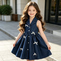 Ensemble de robes Denim Lapel-Style pour filles