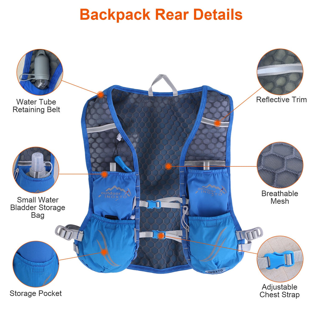 Sac à dos de course 1Pc Sport Hydratation Vest avec 15oz 50oz Water Bladder Bracelet réglable