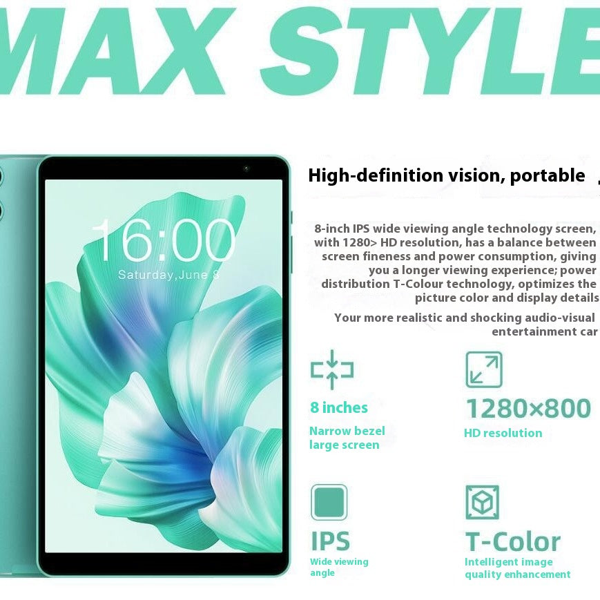 Android 13 Comprimé 8 pouces HD huit-core étudiant 4GB 64GB