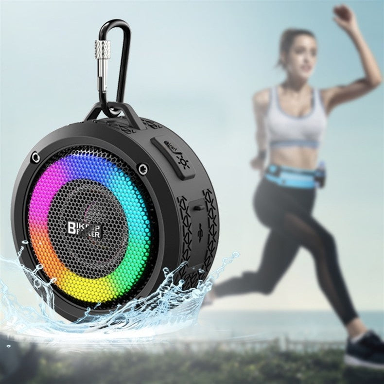 Round Waterproof Bluetooth haut-parleur portable Outdoor WTS Player avec éclairage RGB