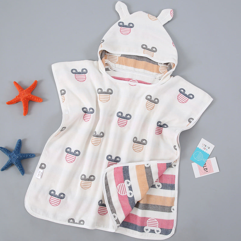 Cape de serviette de bain pour enfants avec cap Pure Cotton Gauze