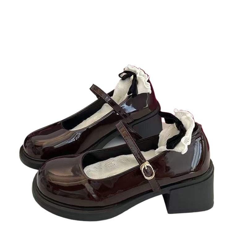 Rétro Mary Jane Femmes Chaussures en cuir