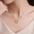 S925 Collier en mousse argentée Sterling Silver Pave Circle 40-45cm D Couleur VVS1 Silver Gold Dual