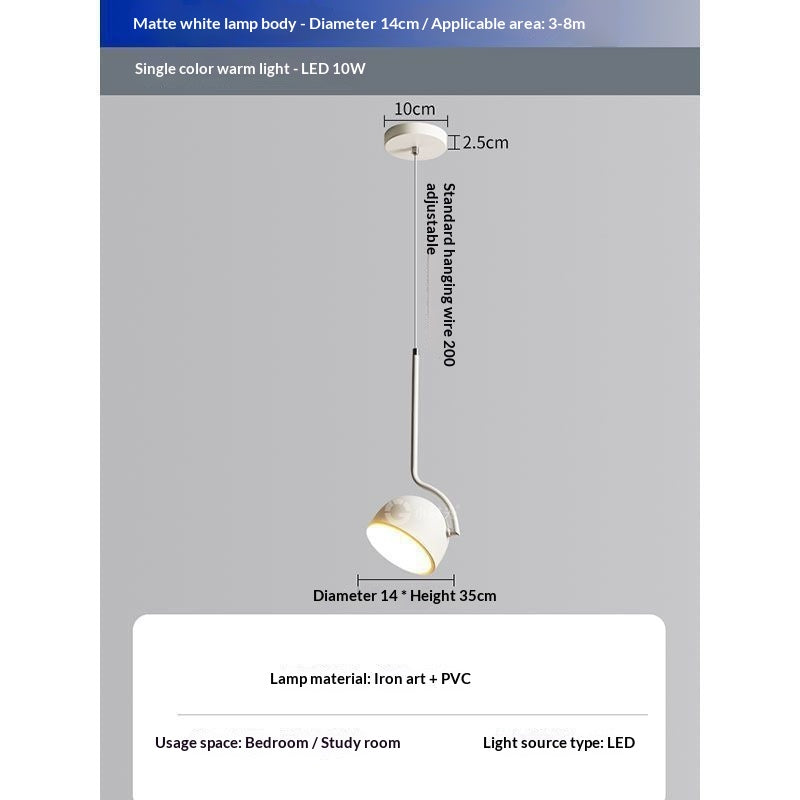 Multi-angle rotating bedroom chandelier side