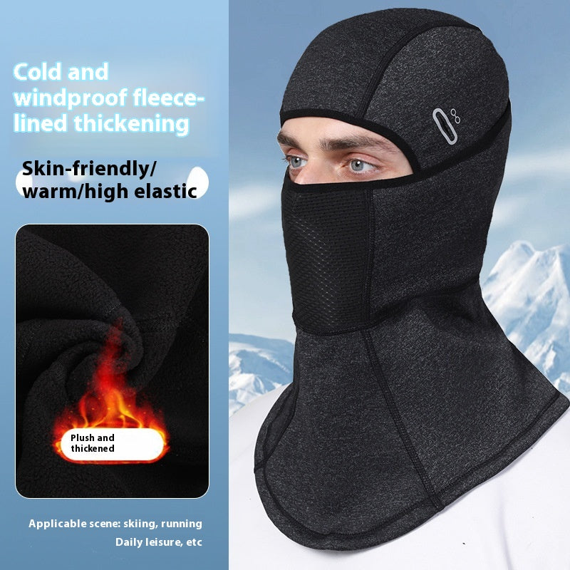 Cyclisme extérieur chaud double couche polaire épais coupe vent moto casque Linin