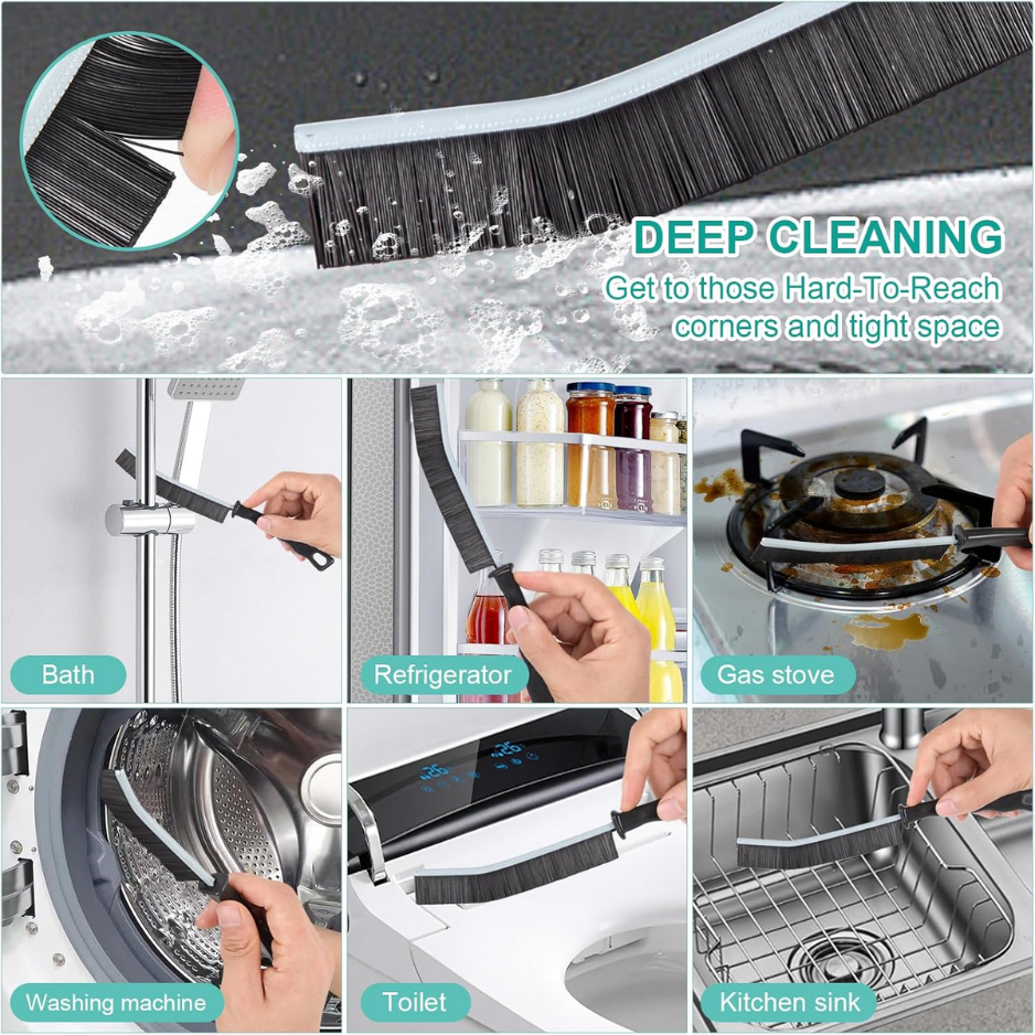 Set de brosses de nettoyage de crevasses à soie dure à 5 pièces - Brosses à écailles multifonctionnelles pour Ki