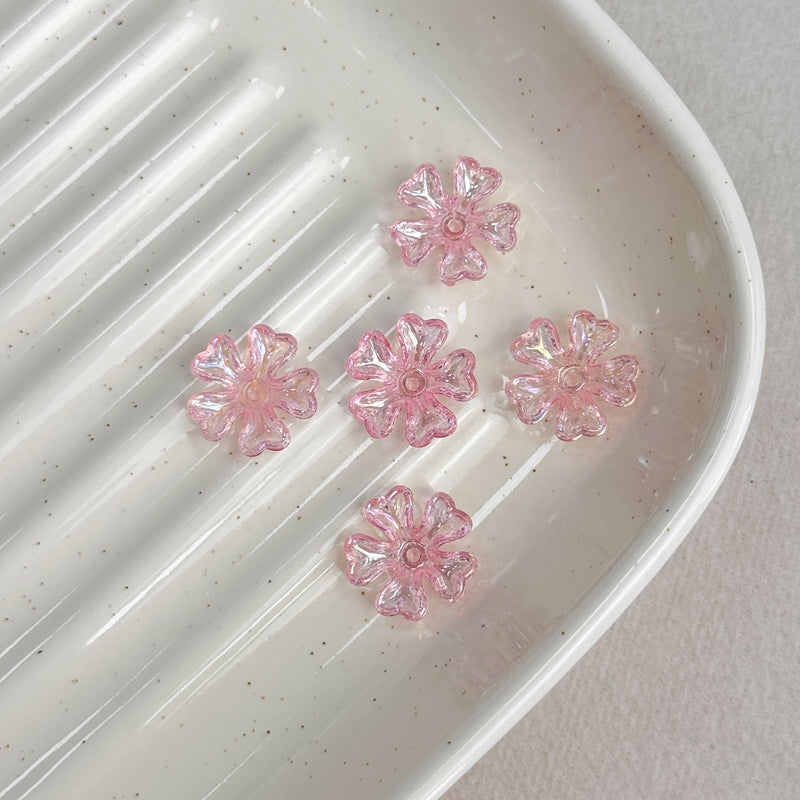 Perles de fleurs en acrylique 5-Petal