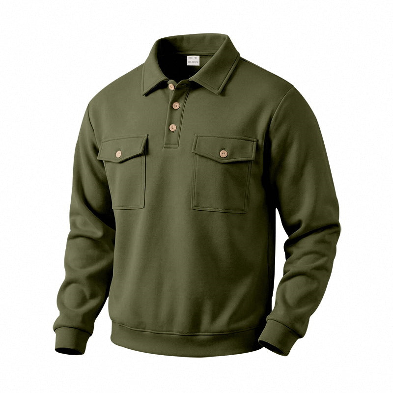 Homme Outdoor Casual Commuter Retro Sweatshirt à manches longues
