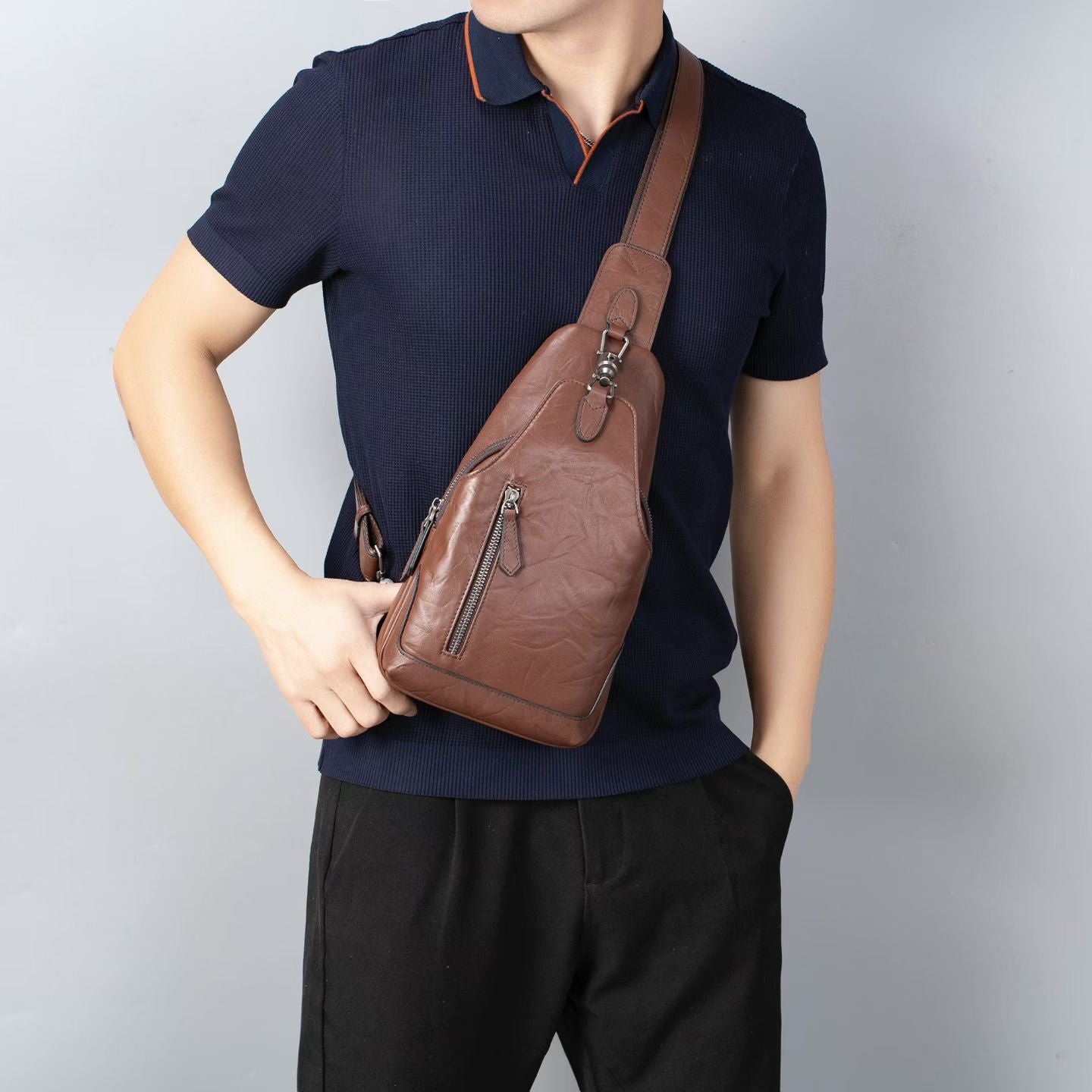 Multifonctionnel Retro Epaule Crossbody Versatile Casual Sling véritable cuir Sophistica
