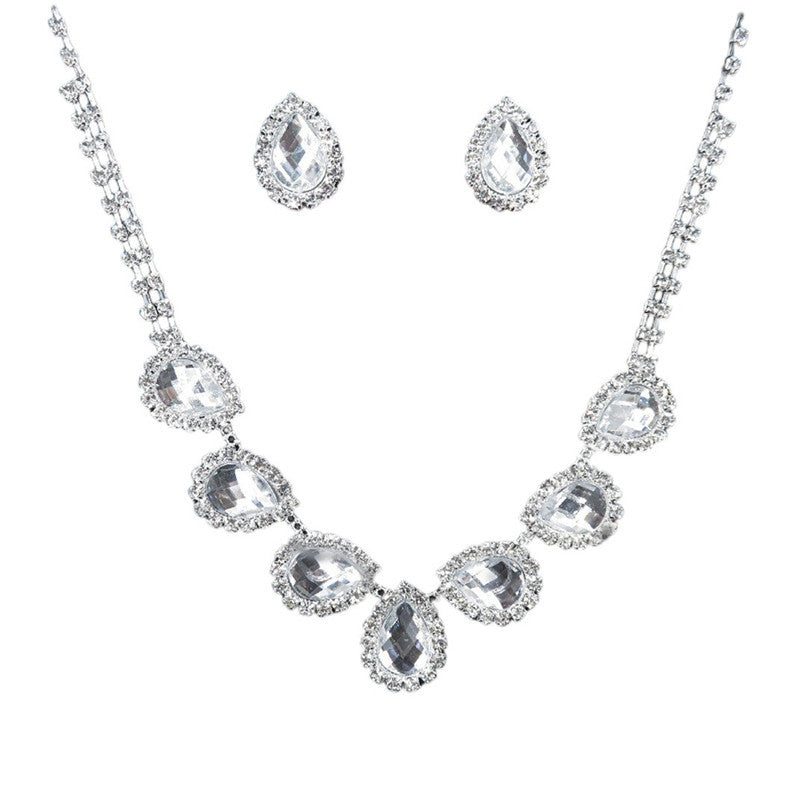 La Bijoux Mariée Couleur Boucles d'oreilles Diamant Collier ensemble de collier de mode peut être personnalisé