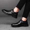 Chaussures en cuir véritable à semelle épaisse polyvalente pour hommes fabriqués à partir de cuir de vache à grain complet