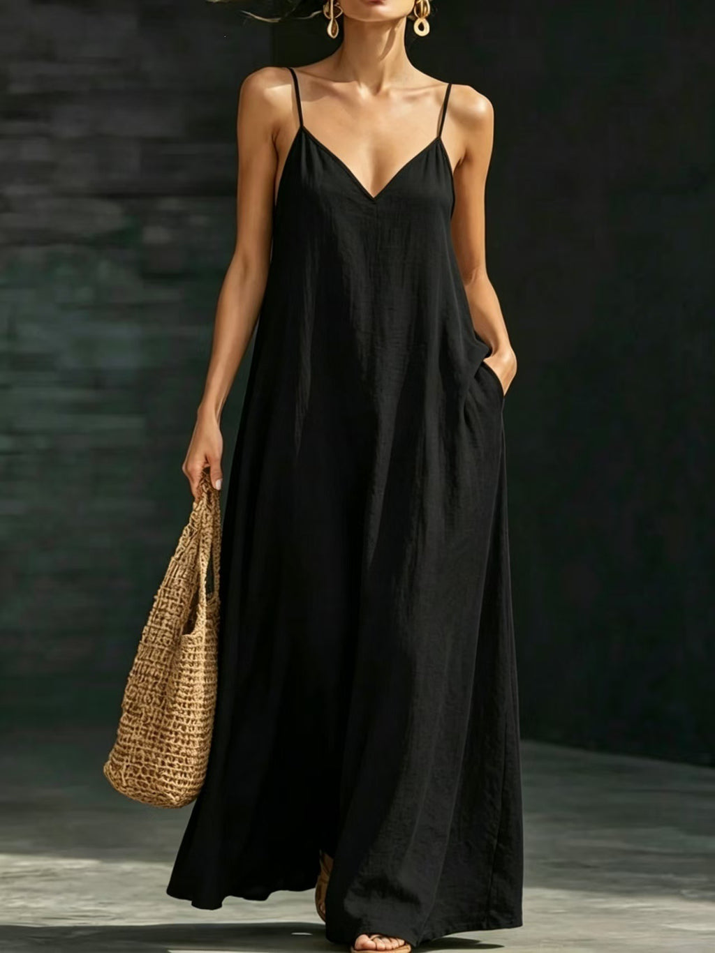 Summer Arrival V-Neck Bracelet Maxi Dress