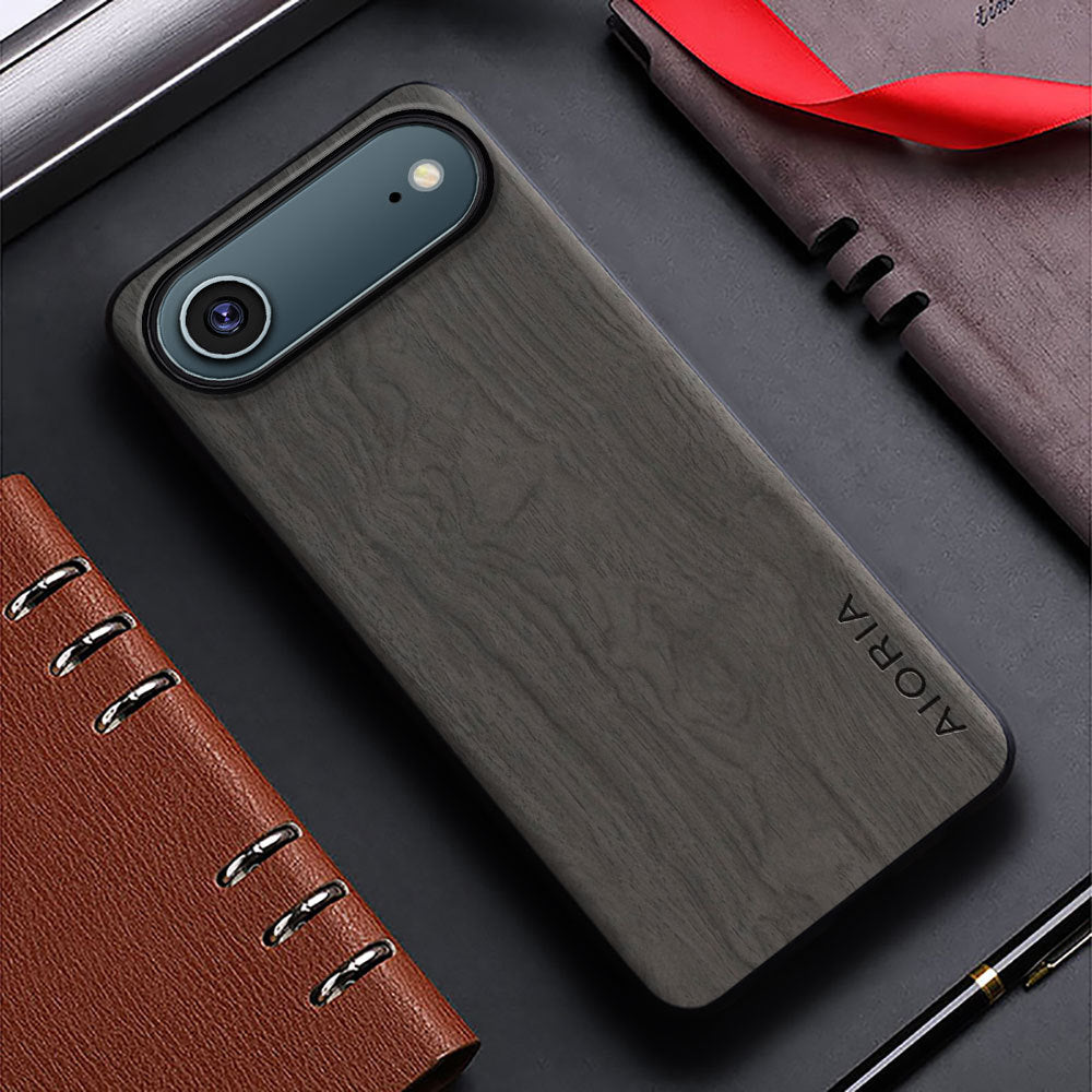 Étui téléphonique à grain de bois, minimaliste