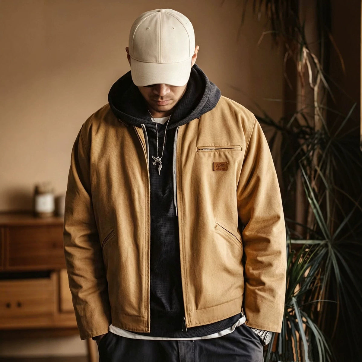 Veste de travail décontractée pour homme de style rétro