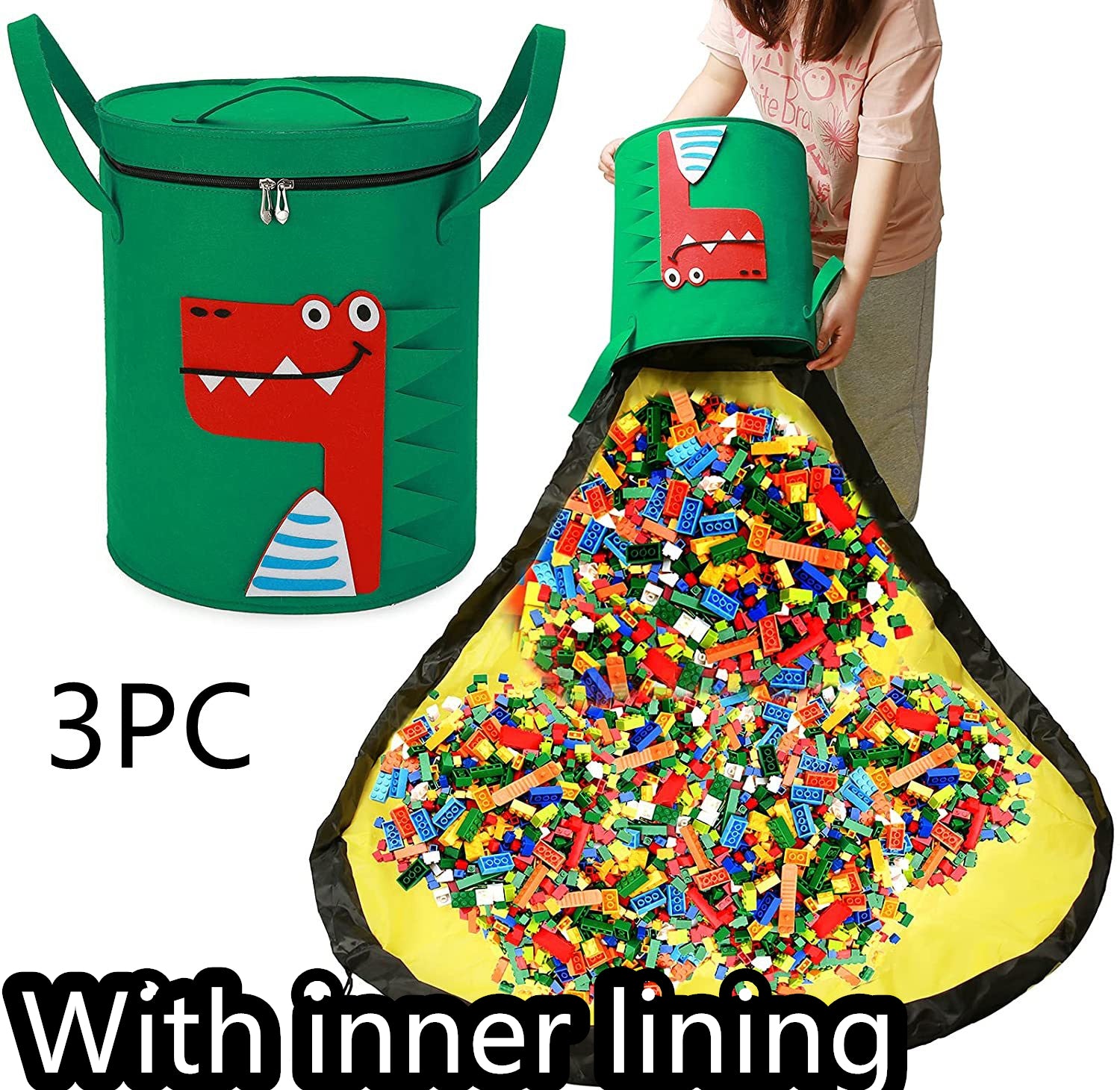 Sac de rangement feutre Toy Play Mat 2 en 1 Pull Rope