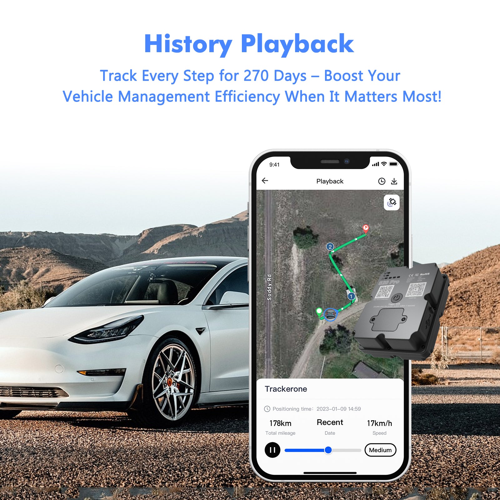 Batterie longue 4G GPS Véhicule Tracker - Jusqu'à 30 jours en attente
