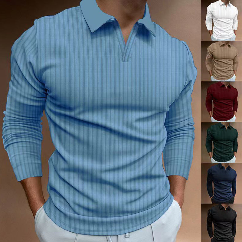 Solid Color Fitness Business Casual Lapels manches longues hommes
