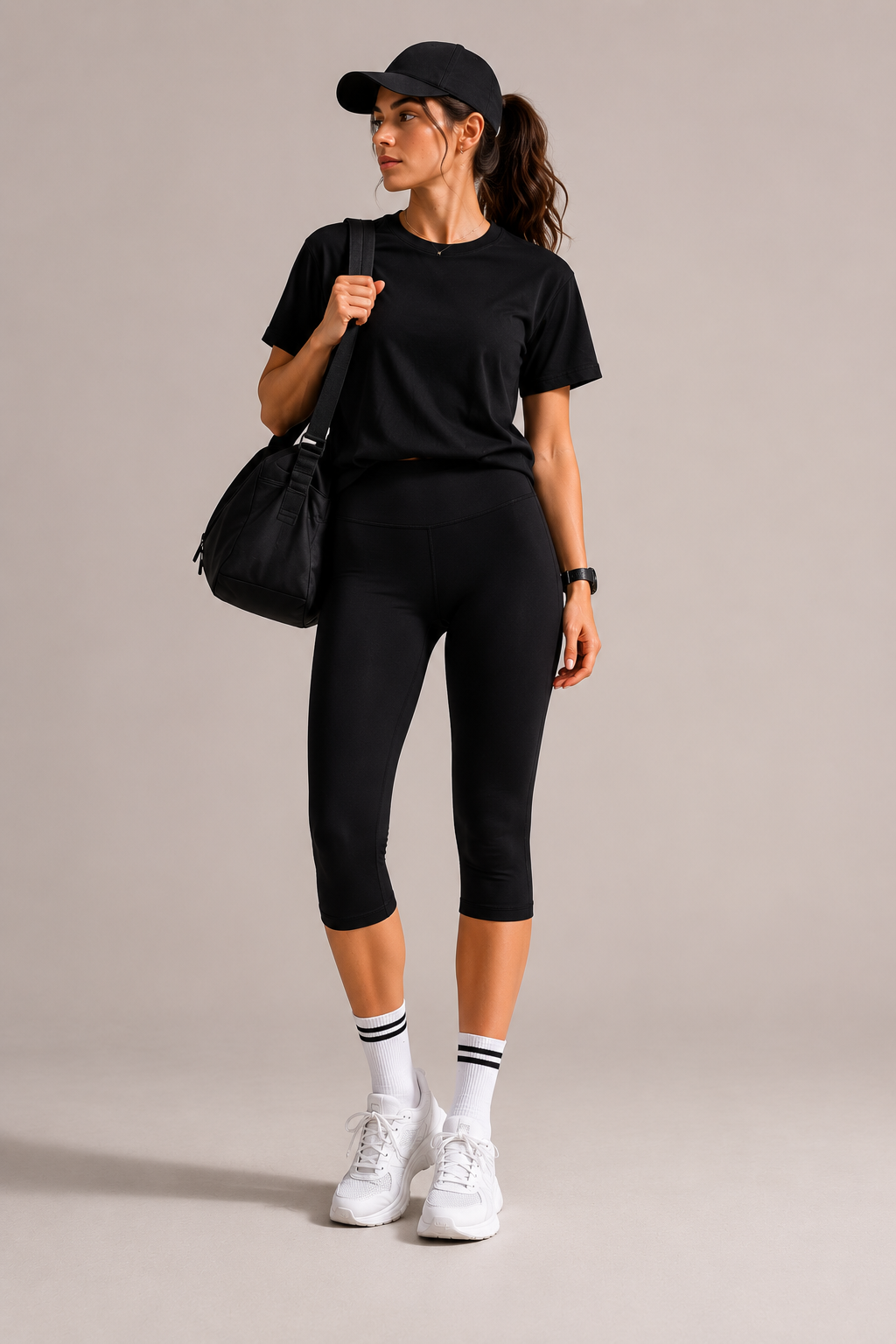 Leggings Capri haute taille pour femmes avec pantalons actifs extensibles de poche latérale