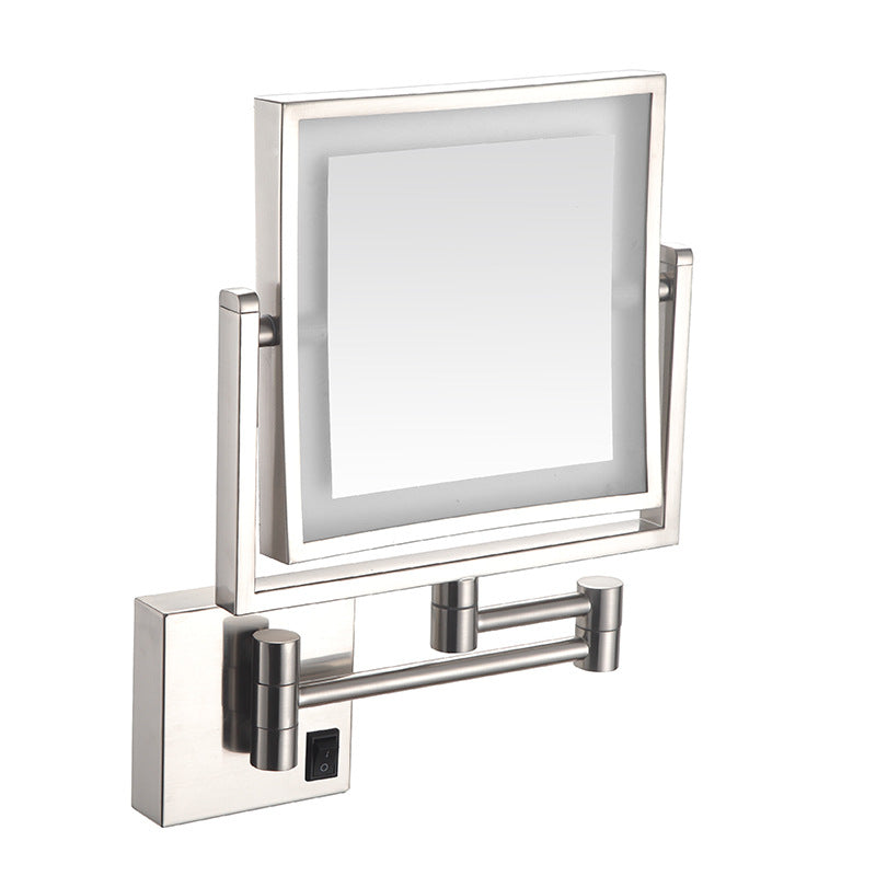 Miroir de maquillage LED double face à quatre faces avec lumières pliables extensibles Mir monoface