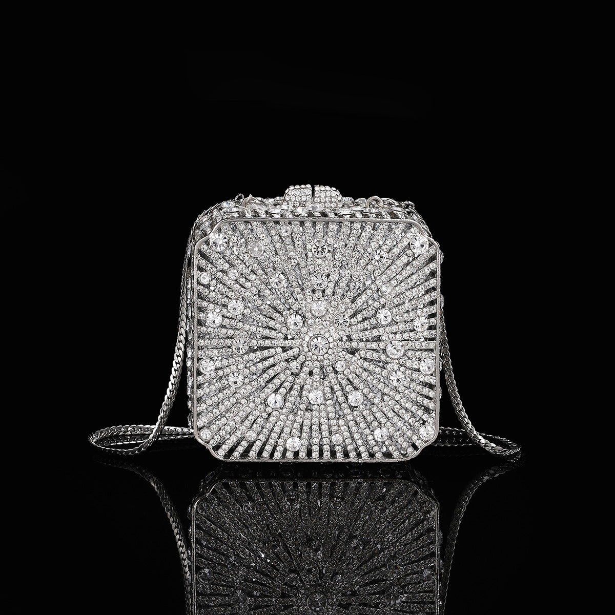 Sac de soirée en strass de bouteille de champagne brillant brillant haut de gamme