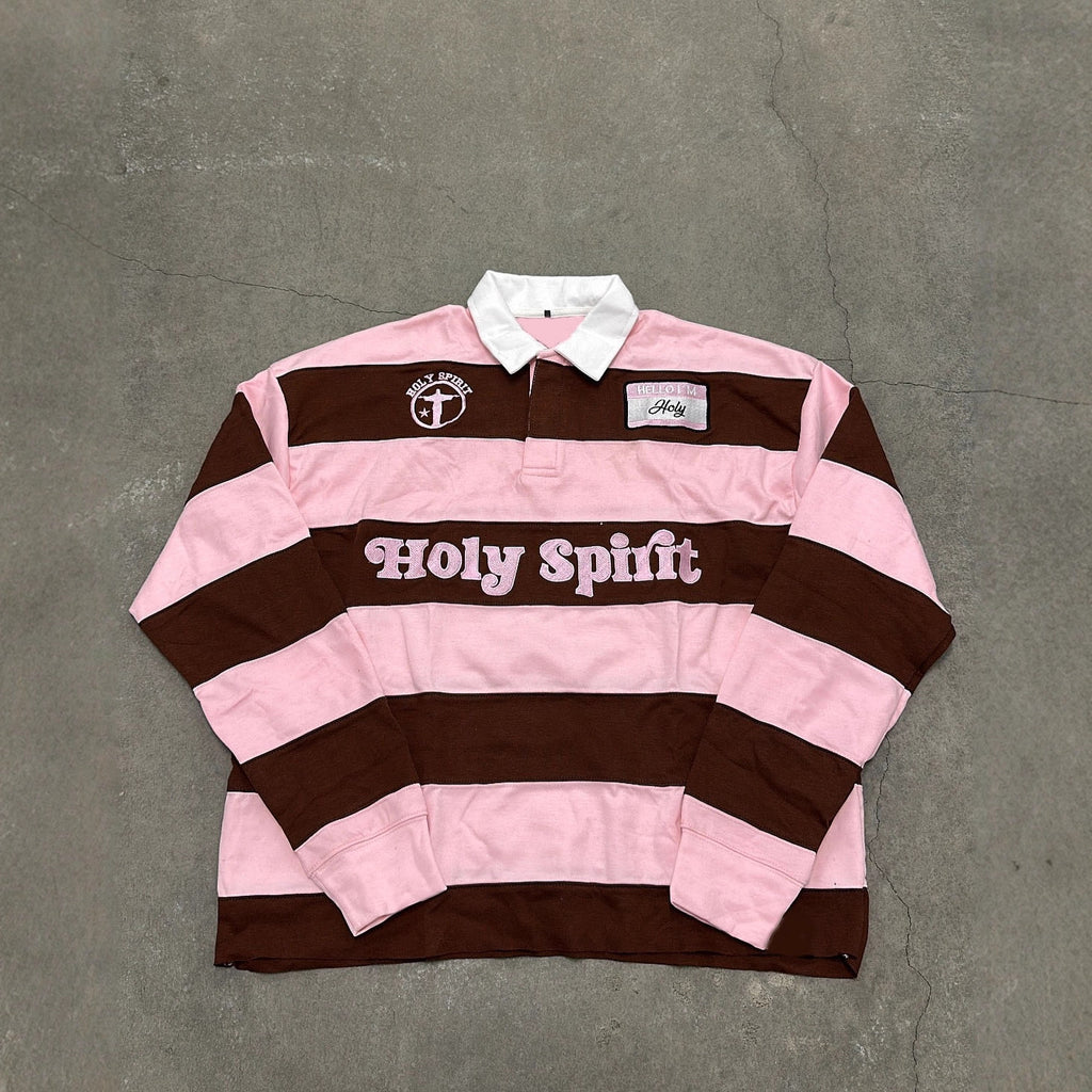 T-shirt rayé rétro avec haut de broderie lettre