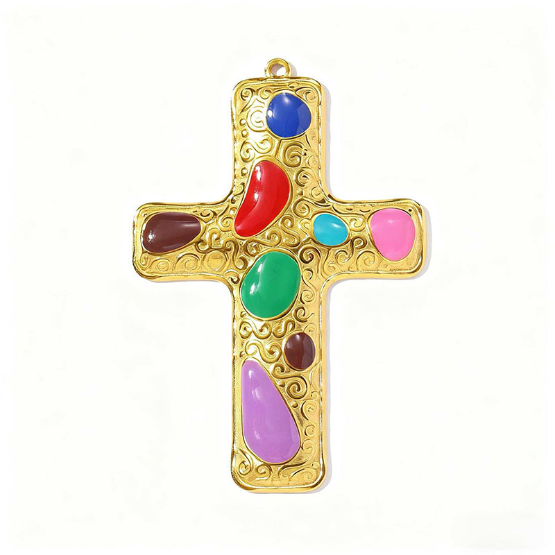 Pendentif en acier inoxydable avec zircon et trempage d'huile