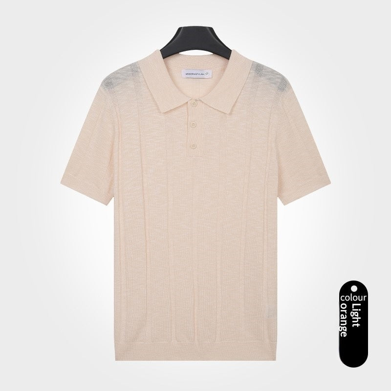 T-shirt à manches courtes tricoté casual pour hommes