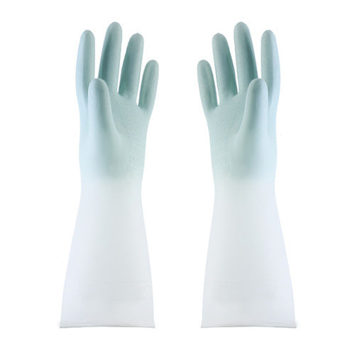 Gants de lavage en blanc translucide en caoutchouc de qualité nettoyante avec un antidérapant