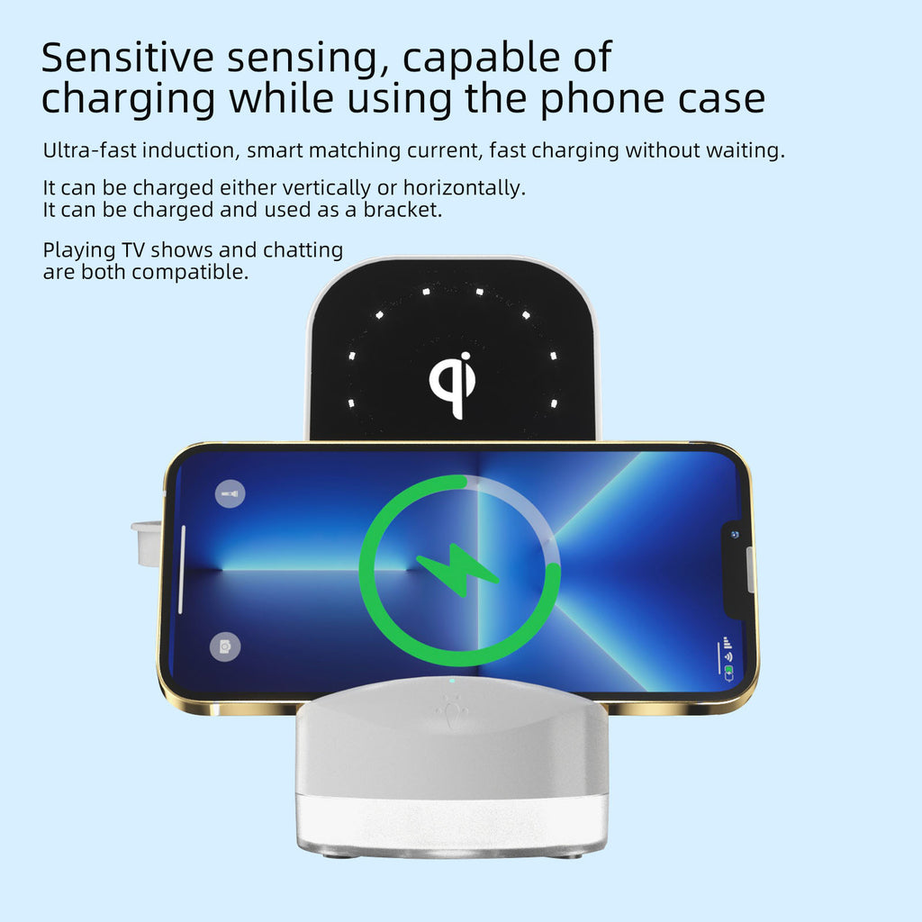 Alignement automatique intelligent Chargeur de charge rapide sans fil à trois en un livré avec un W