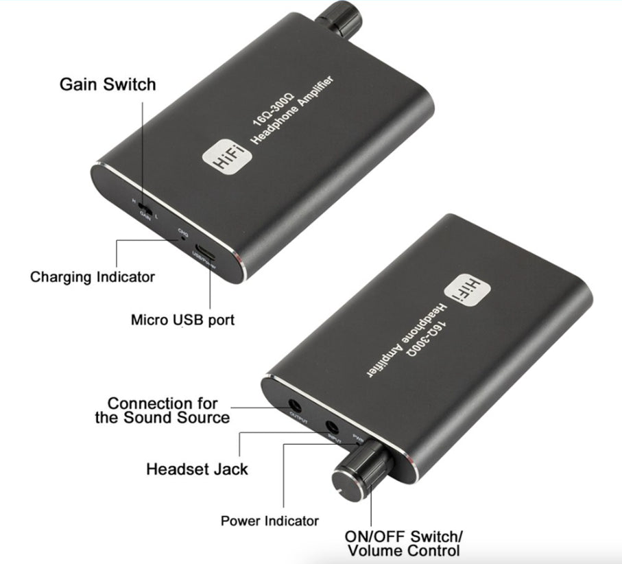 16-3000 Écus Amplifieur casque Portable Earphone AMP 3.5mm avec câble USB audio