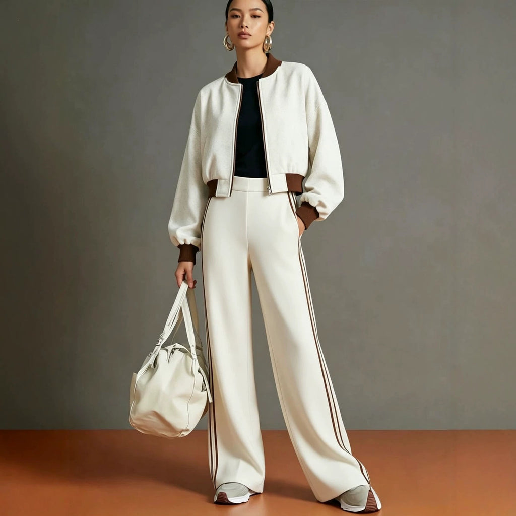 Veste et pantalons casual deux pièces pour femmes