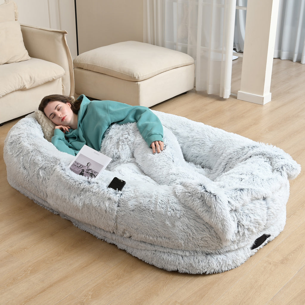 Lit de chien humain surdimensionné pour adultes et animaux de compagnie