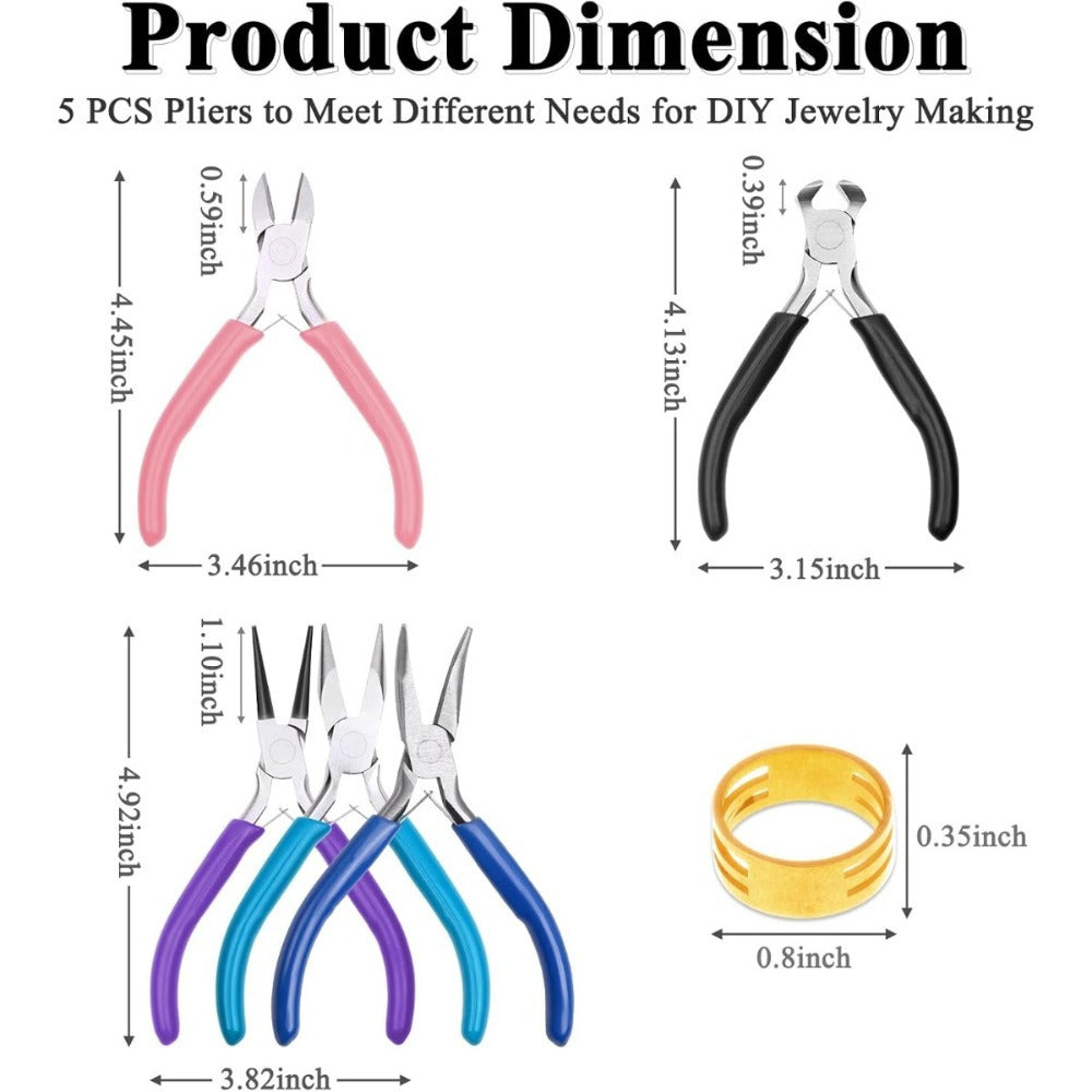 Ensemble de pinces couleur cinq pièces