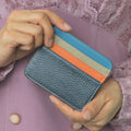 Petit éléphant rond Premier calque Coin de vache Purse véritable support de carte en cuir