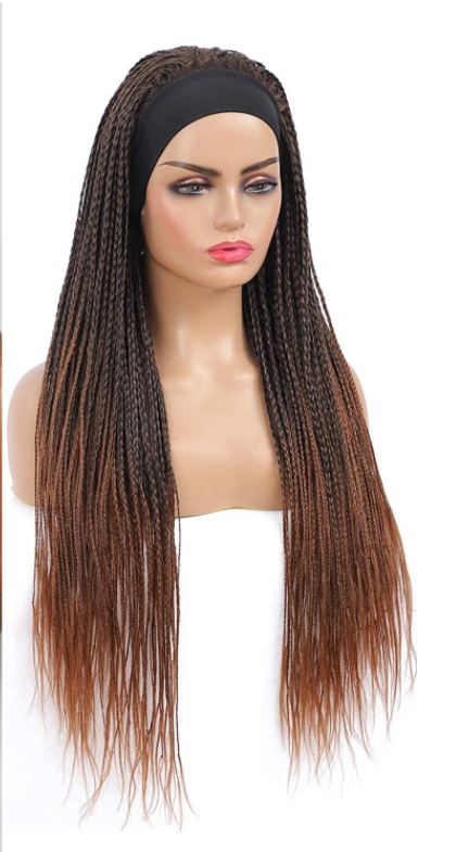 Cheveux européens et américains de soie glacée avec Turban Wig à trois brins Braid Brésilien crochet Stre