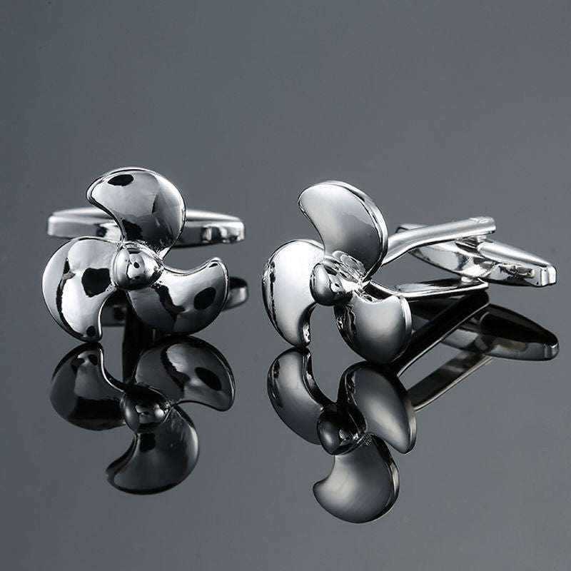 Rose d'herbe Or et Argent Motif Boutons de manchette