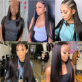 Straight human hair wig